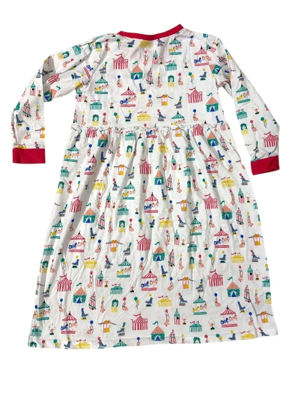 NWOT cotton Long Sleeve Circus Print Nightgown 5/6